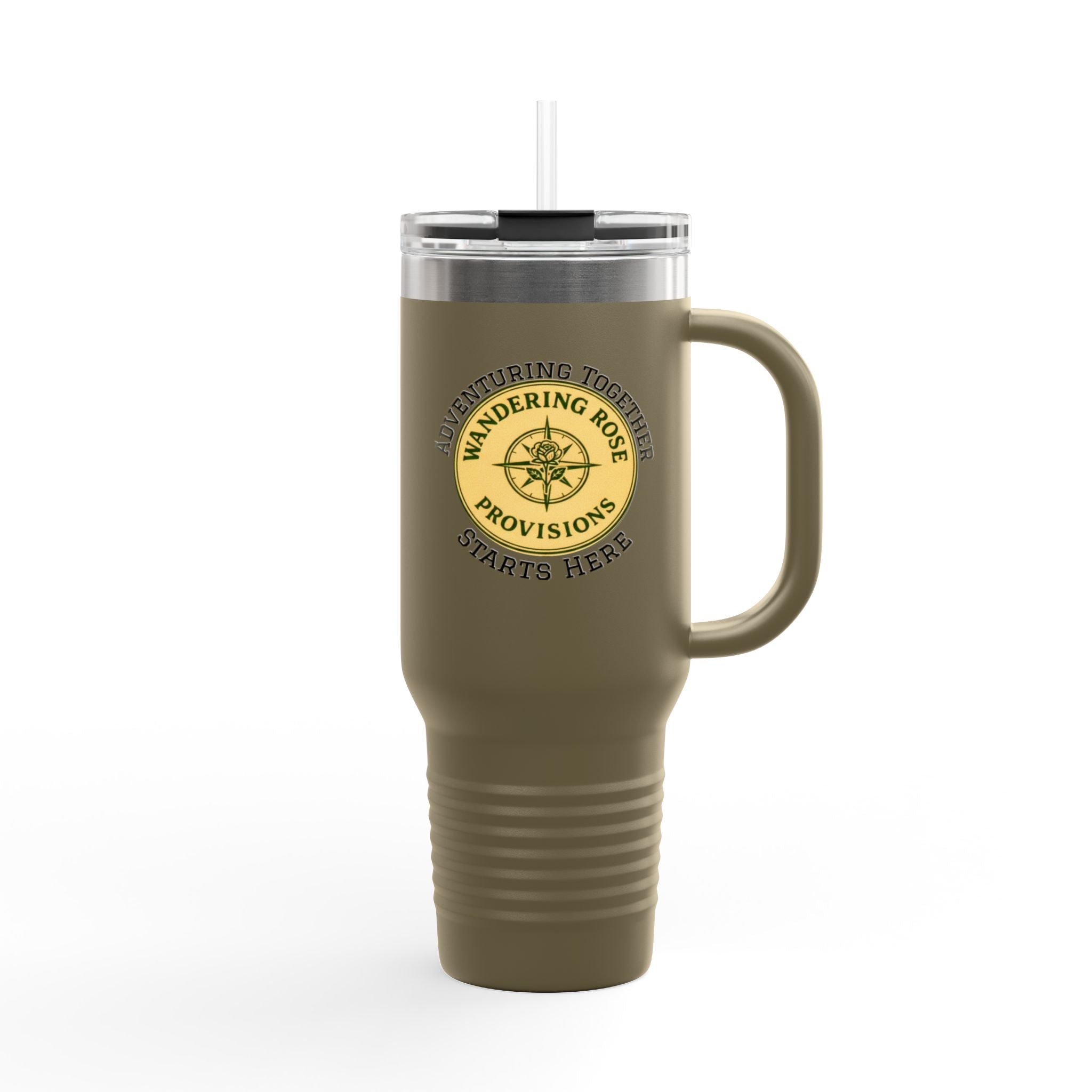 Insulated Wandering Rose Provisions Travel Mug, 40oz