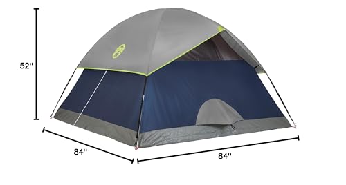 Coleman Sundome Camping Tent with Rainfly, 2/3/4/6 Person Tent Sets Up in 10 Mins, Weatherproof
