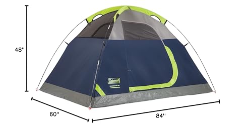 Coleman Sundome Camping Tent with Rainfly, 2/3/4/6 Person Tent Sets Up in 10 Mins, Weatherproof