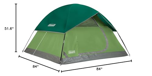 Coleman Sundome Camping Tent with Rainfly, 2/3/4/6 Person Tent Sets Up in 10 Mins, Weatherproof