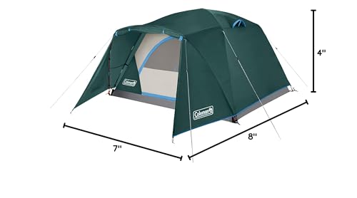 Coleman Skydome Tent with Full-Fly Weather Vestibule, Weatherproof 4/6 Person Tent Sets Up in 5 Minutes
