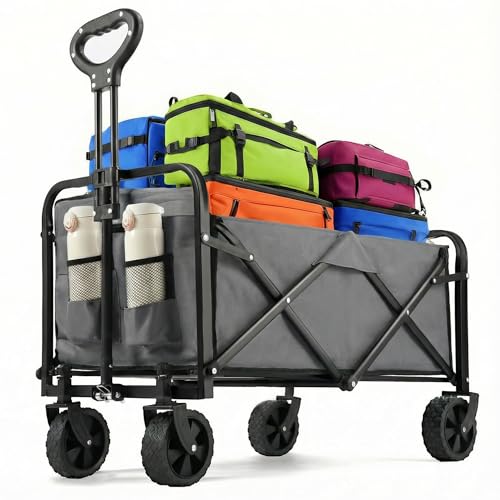 Collapsible Wagon with All-Terrain Wheels & Drink Holders
