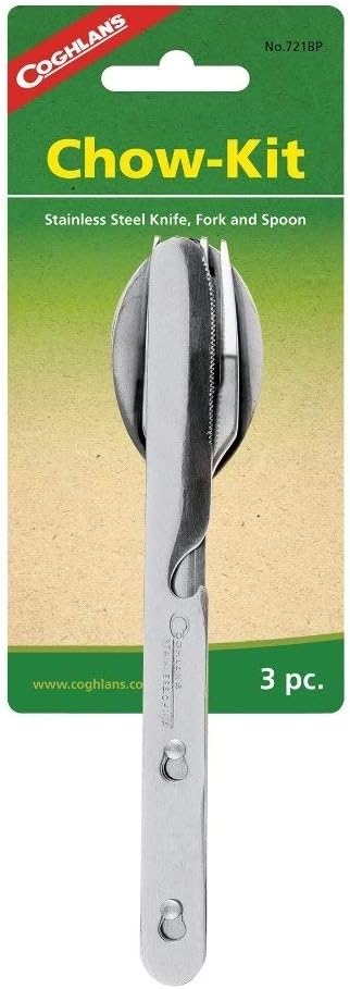 Coghlan's Camping and Hiking Cutlery Kit – Compact Stainless Steel 3-Piece Utensils
