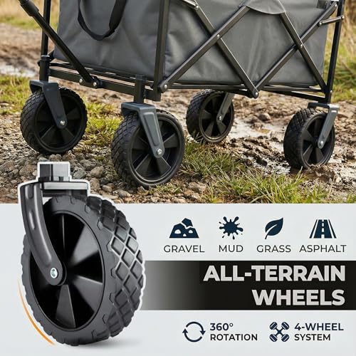 Collapsible Wagon with All-Terrain Wheels & Drink Holders