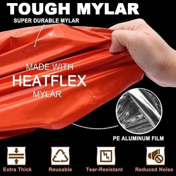 Emergency 2-Person Orange & Gray Survival Tent with Whistle & Paracord