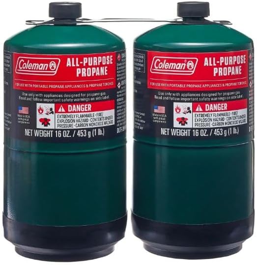 Propane Replacement Fuel Cylinders 16 ounces Camping (2 Pack)