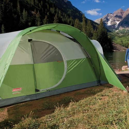 Coleman Montana 8-Person Camping Tent with Rainfly, Weatherproof Family Tent Sets Up in 15 Mins, Fits Multiple Airbeds