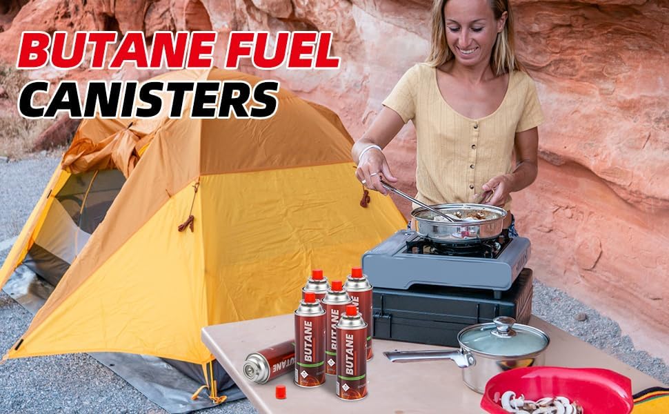 Pack of 4 Butane Fuel Cylinders for Portable Stove