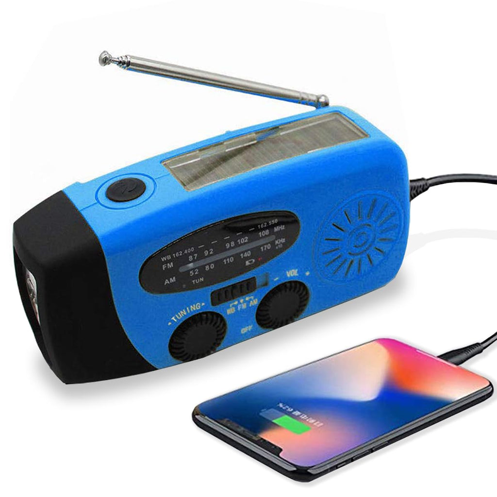 Emergency Weather AM FM Hand Crank Wind up Radio with SOS, 2000mAh Led Flashlight
