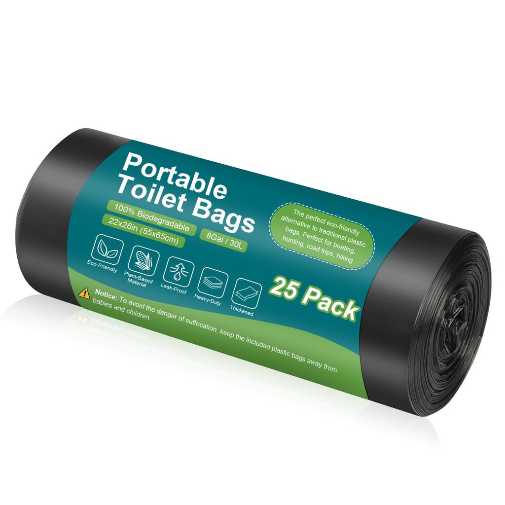 Portable Biodegradable Camping 8 Gallon Waste Bags for 5-8 Gallon Bucket Toilet