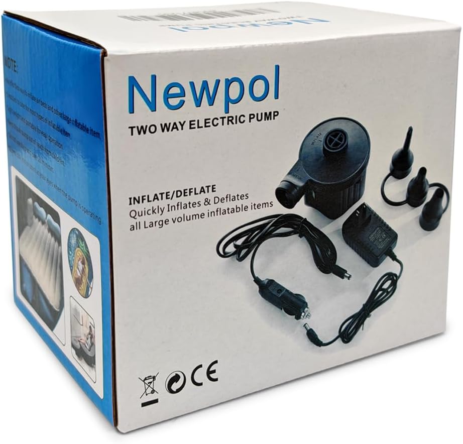 Newpol Inflatable Bed Pump, Electric Air Pump (AC110-240V/DC12V）