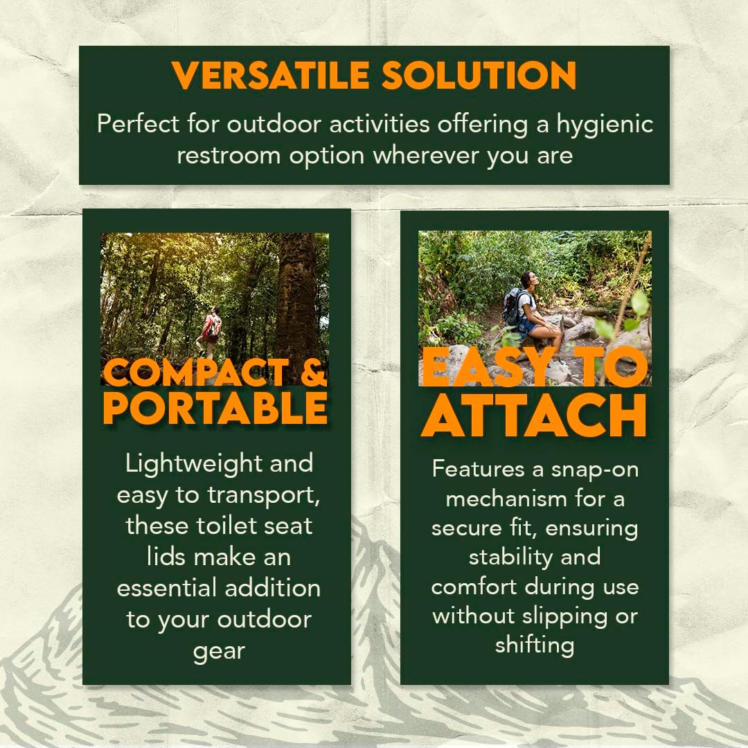 Portable Black Plastic Toilet Seat Lids, Fits a 5 Gallon Bucket