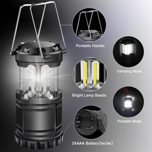 2 Pack LED Battery Operated Lights, Waterproof Camping Lantern