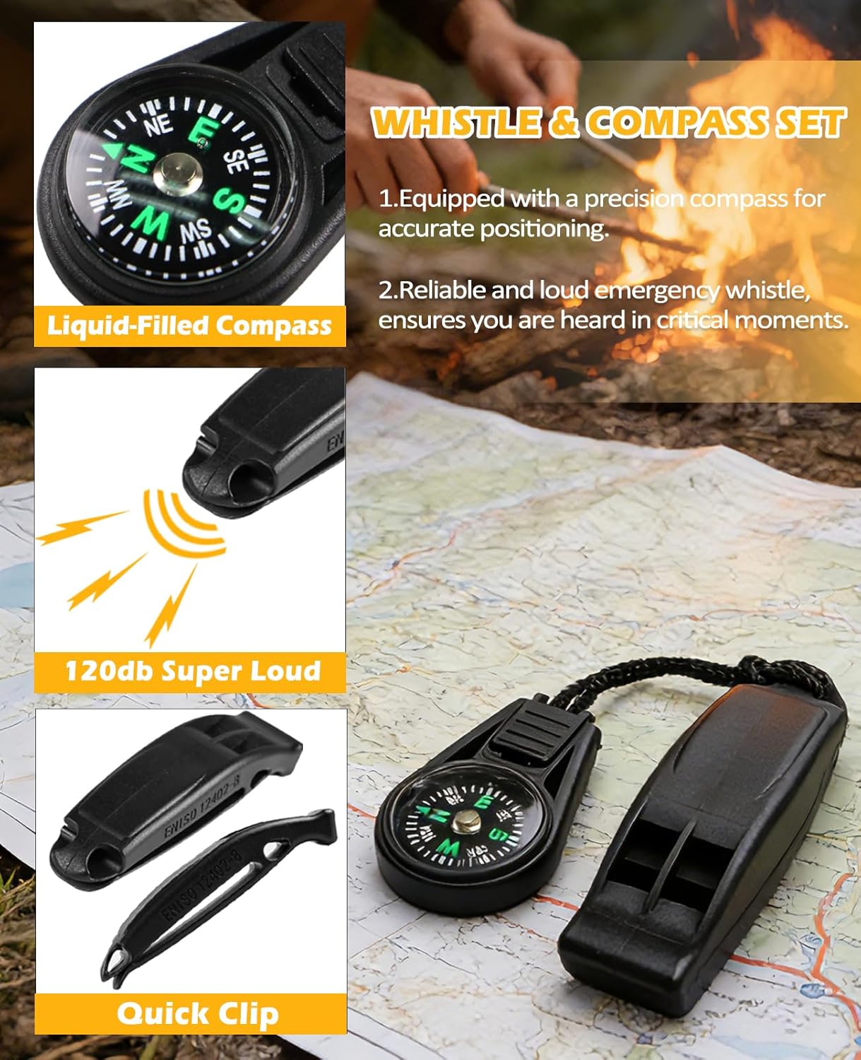 5 in 1 Ferro Rod Fire Starter Kit