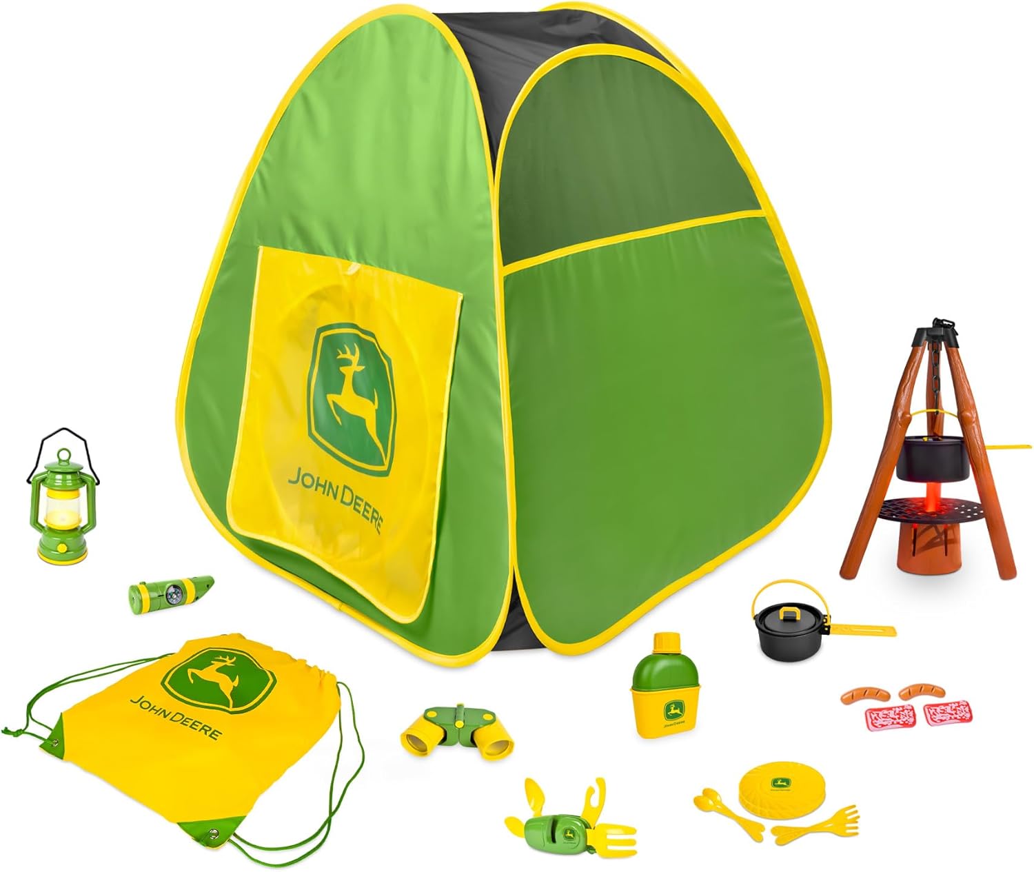 John Deere Pop-Up Camping Tent, 18 Piece Set