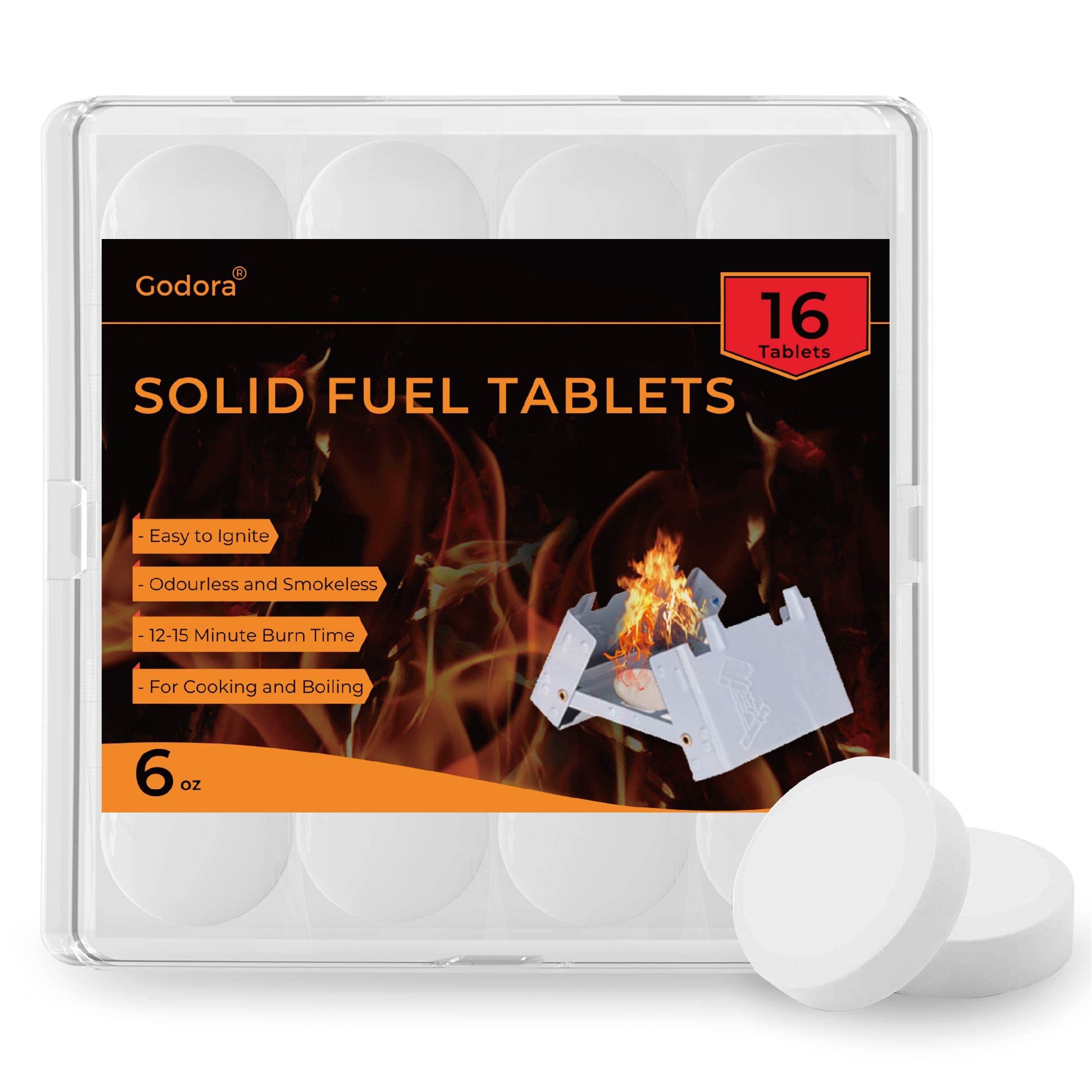 Godora Solid Fuel Tablets - Compact Size, High Energy, Safe and Reliable