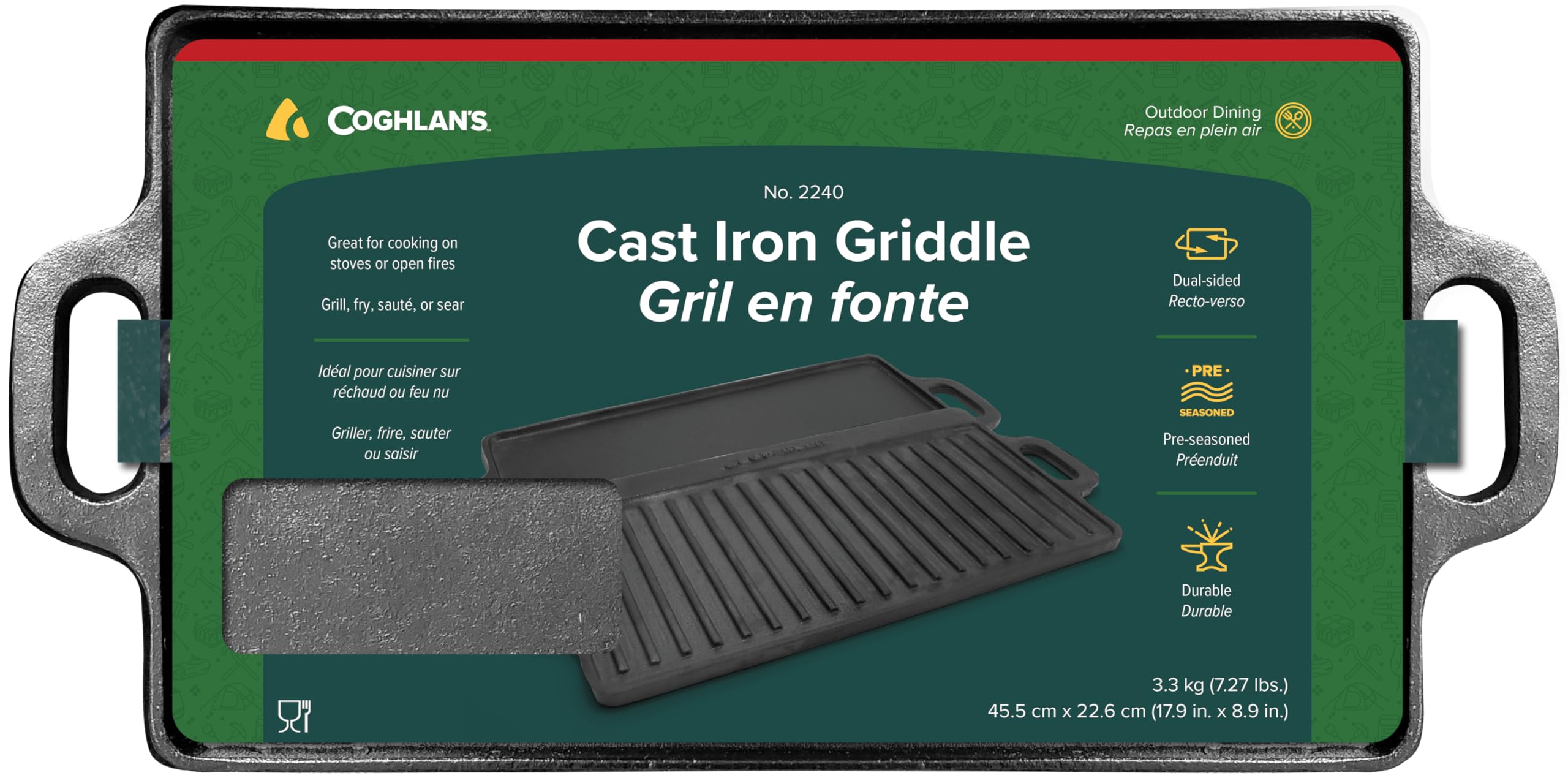 Coghlan's Camp Griddle, Lightweight Aluminum, 16.5 x 10" size