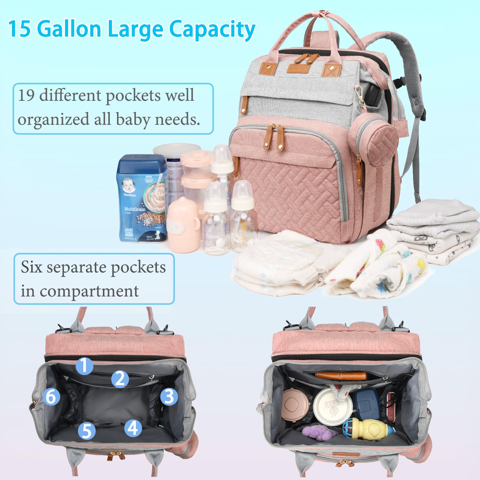 Baby Diaper Bags with Changing Station, Waterproof