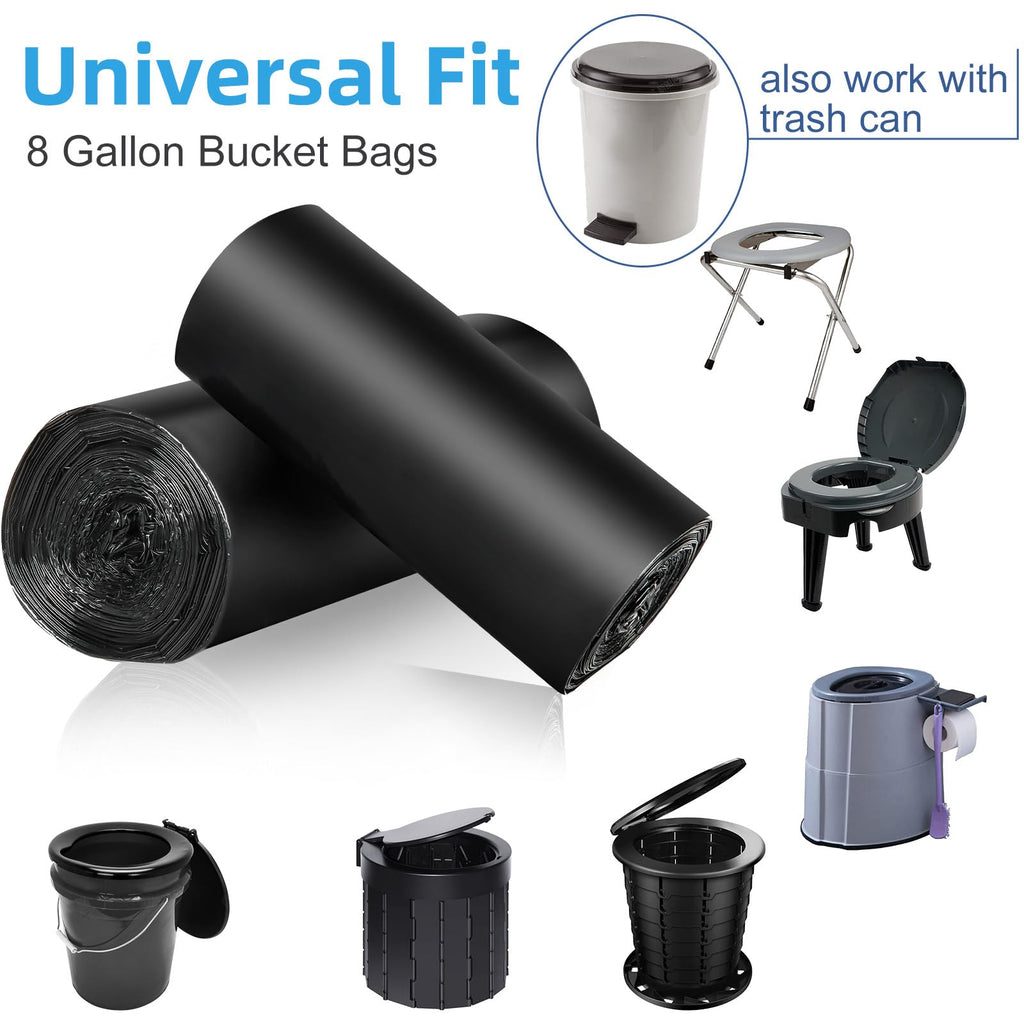 Portable Biodegradable Camping 8 Gallon Waste Bags for 5-8 Gallon Bucket Toilet
