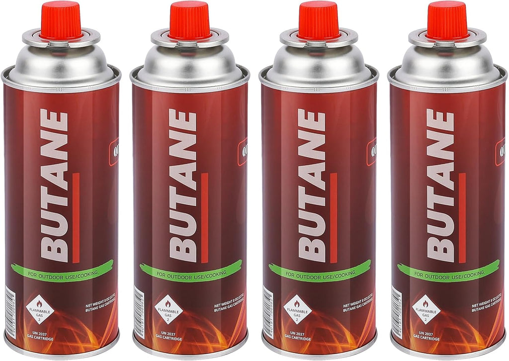 Pack of 4 Butane Fuel Cylinders for Portable Stove