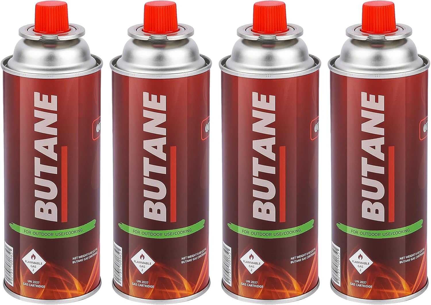 Butane Fuel Cylinders - 4 Pack - UL Safe Tested - for Portable Stoves