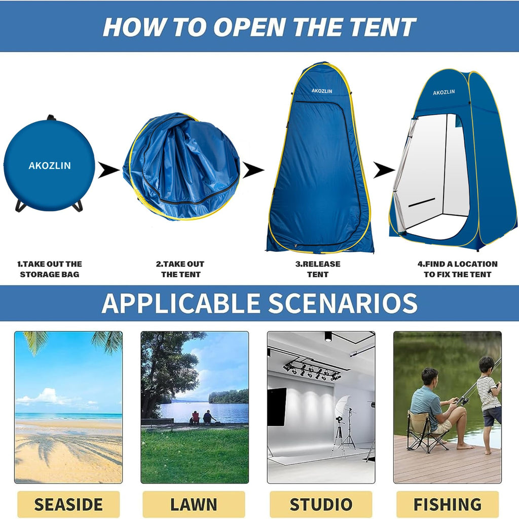 Portable Pop Up Shower Tent, Camp Toilet Tent