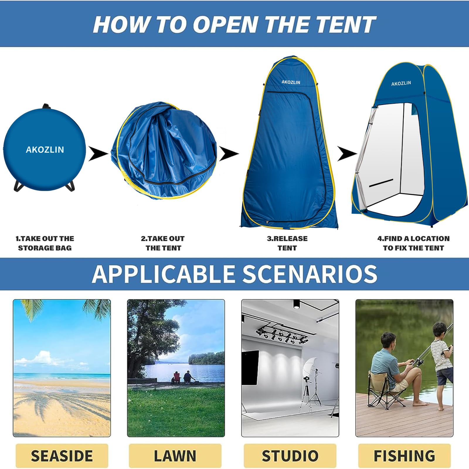 Portable Pop Up Shower Tent, Camp Toilet Tent