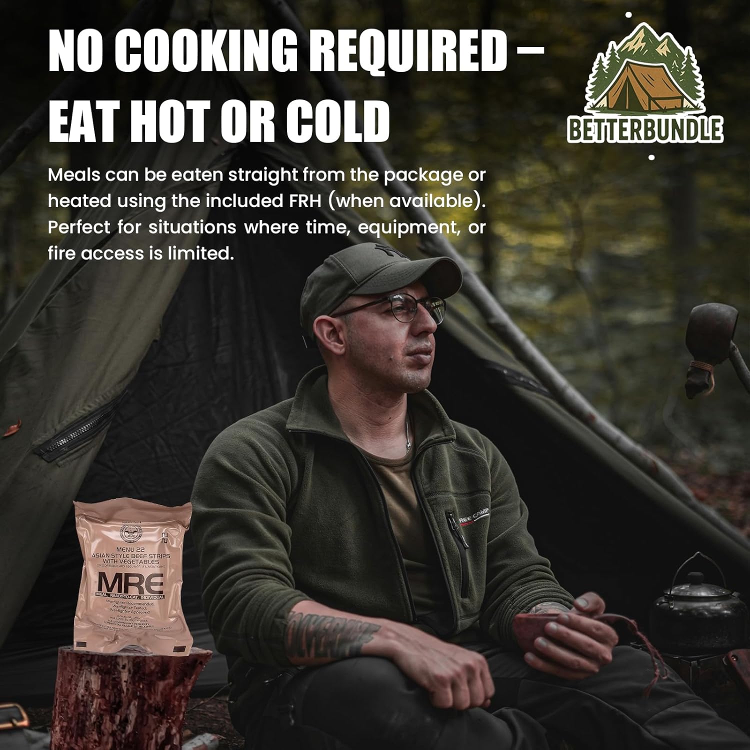 U.S. MRE Meals, Emergency Food Supply, Flameless Heater