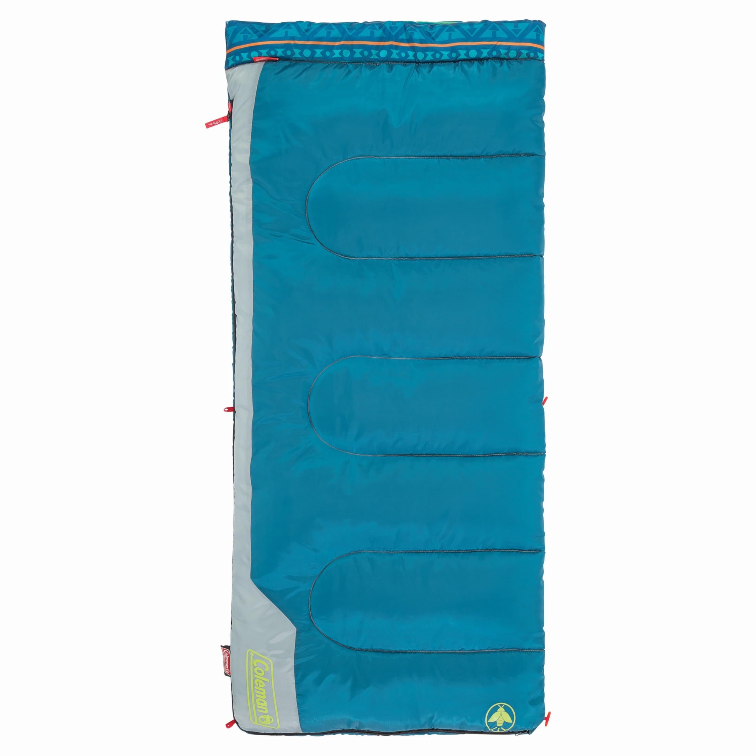 Coleman Kids 50°F Sleeping Bag, Comfortable Youth Sleeping Bag Fits Children up to 5ft Tall, Machine Washable