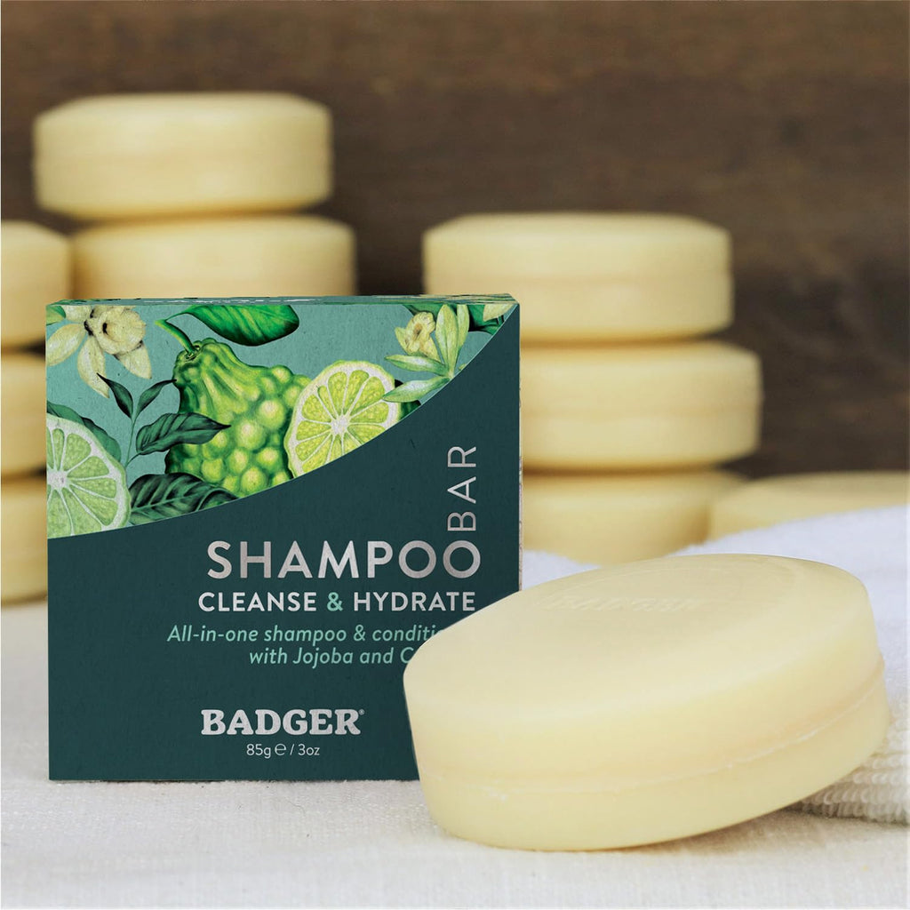 Badger - Natural Jojoba & Baobab Conditioning Shampoo Bar, 3 oz