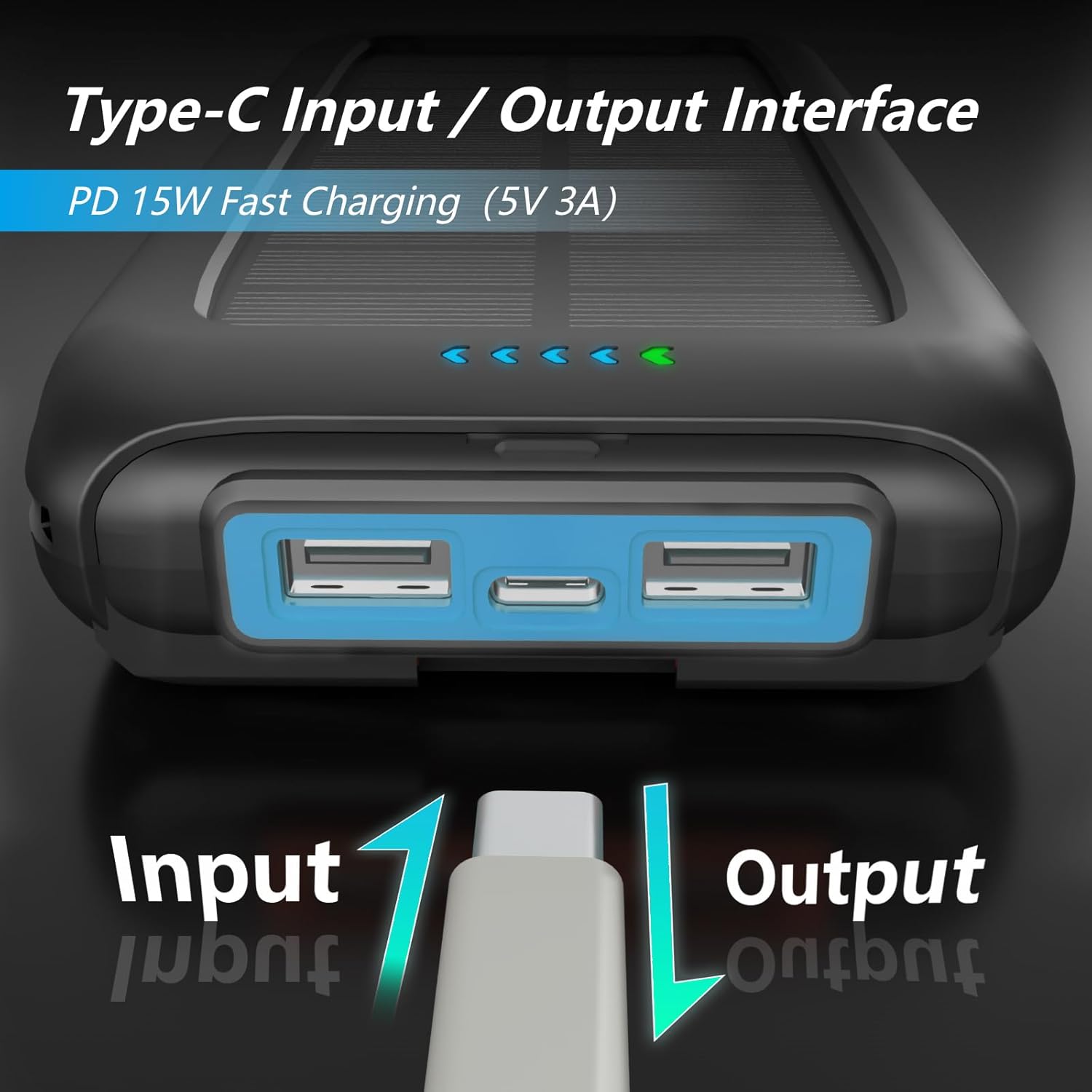 Solar Charger Power Bank 15W Waterproof