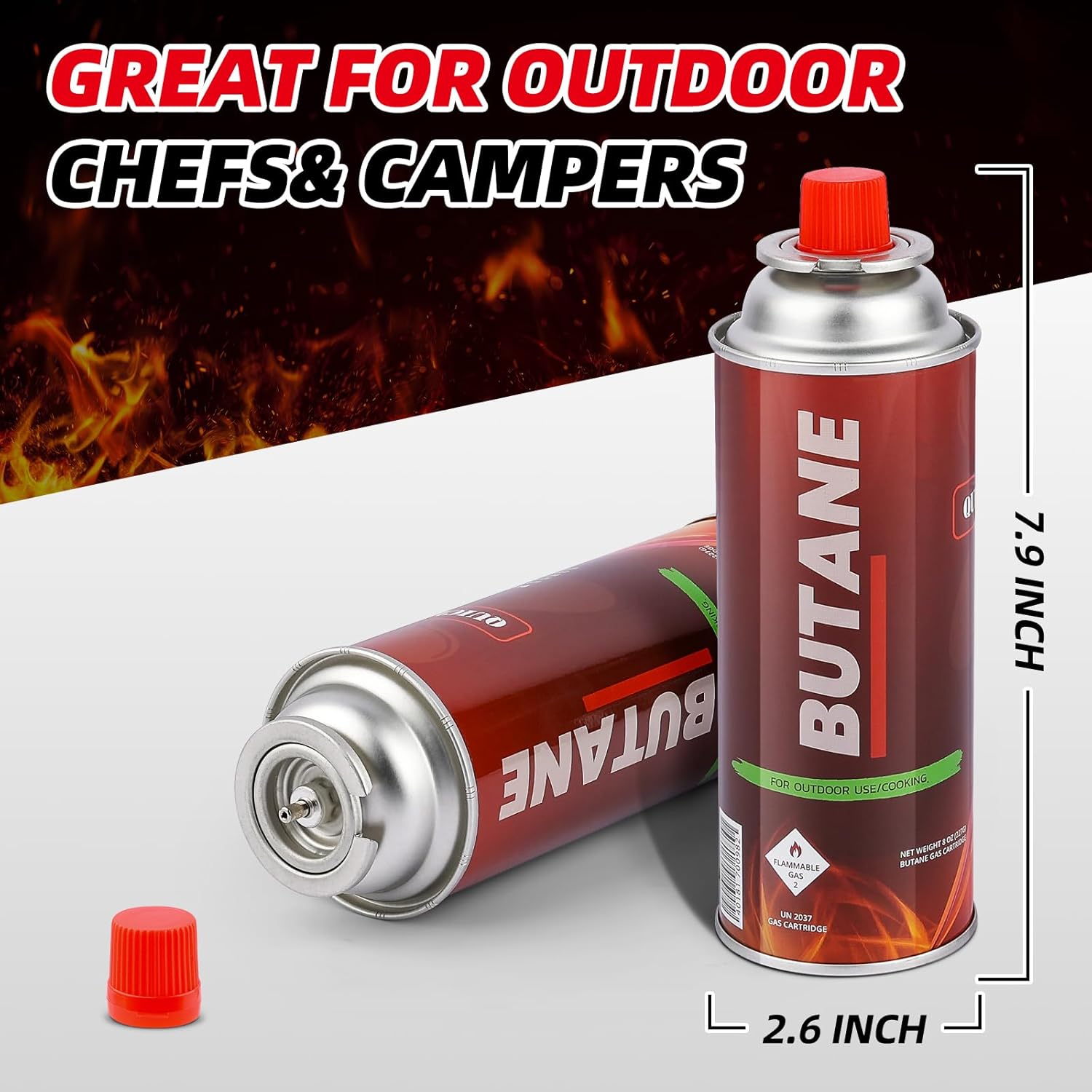 Pack of 4 Butane Fuel Cylinders for Portable Stove