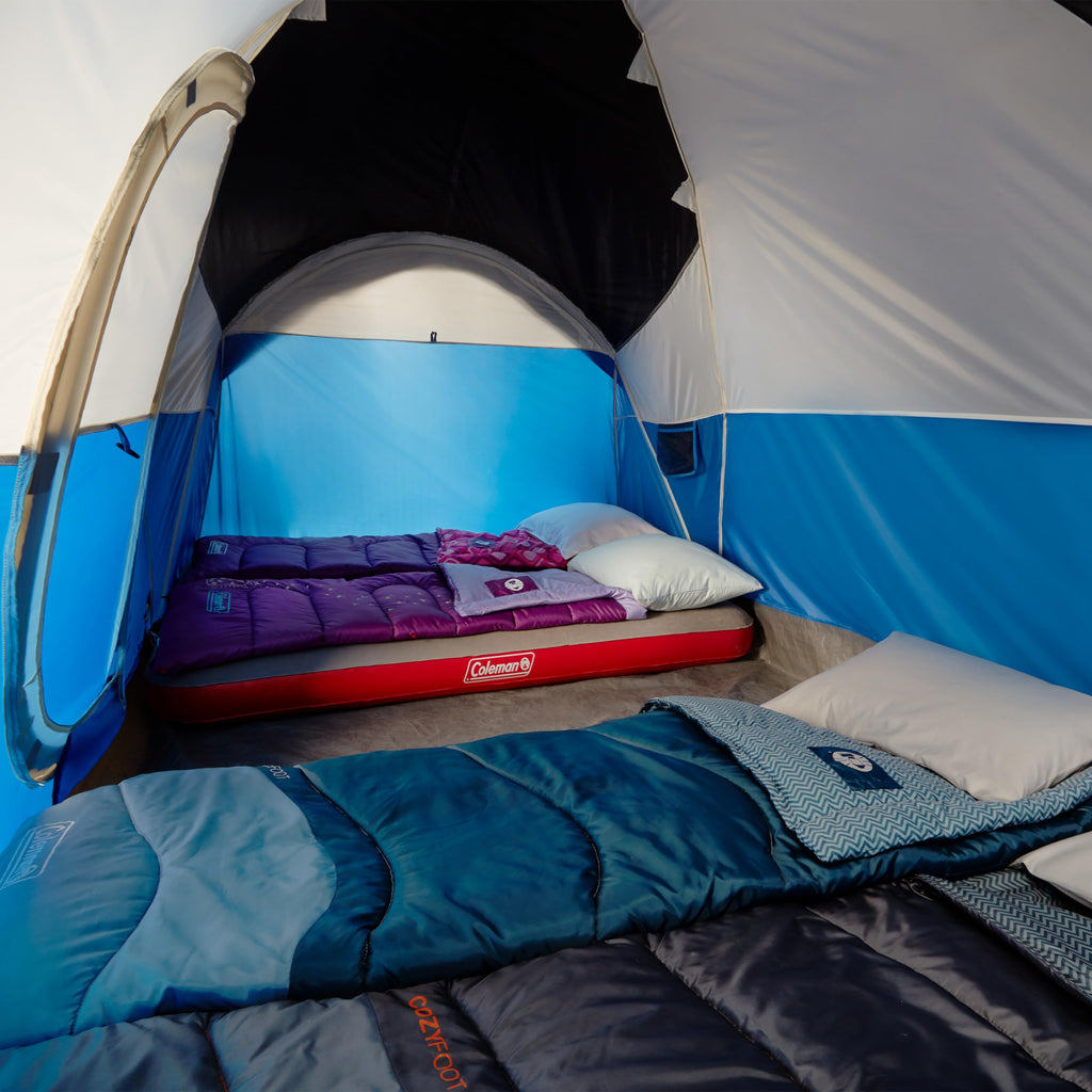 Coleman Montana 8-Person Camping Tent with Rainfly, Weatherproof Family Tent Sets Up in 15 Mins, Fits Multiple Airbeds