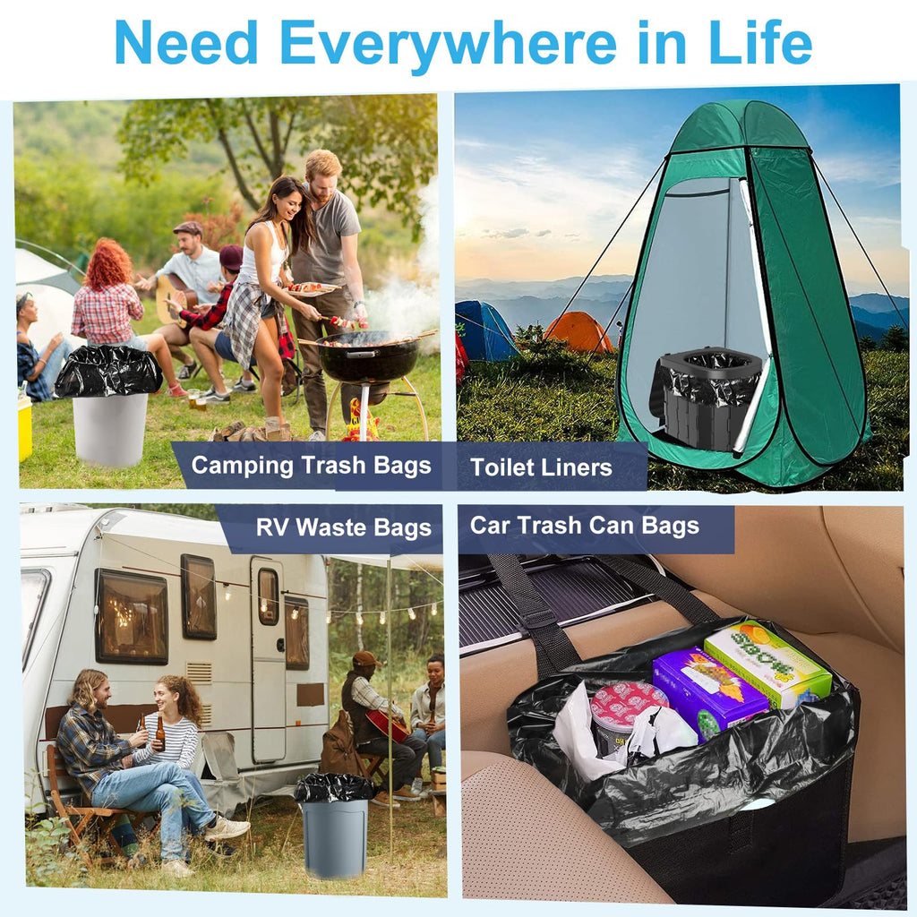 Portable Biodegradable Camping 8 Gallon Waste Bags for 5-8 Gallon Bucket Toilet