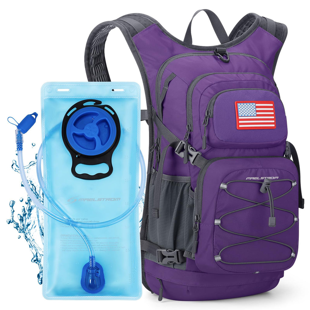 Hydration Hiking Backpack with 2L/3L Water Bladder, High Flow Bite Valve