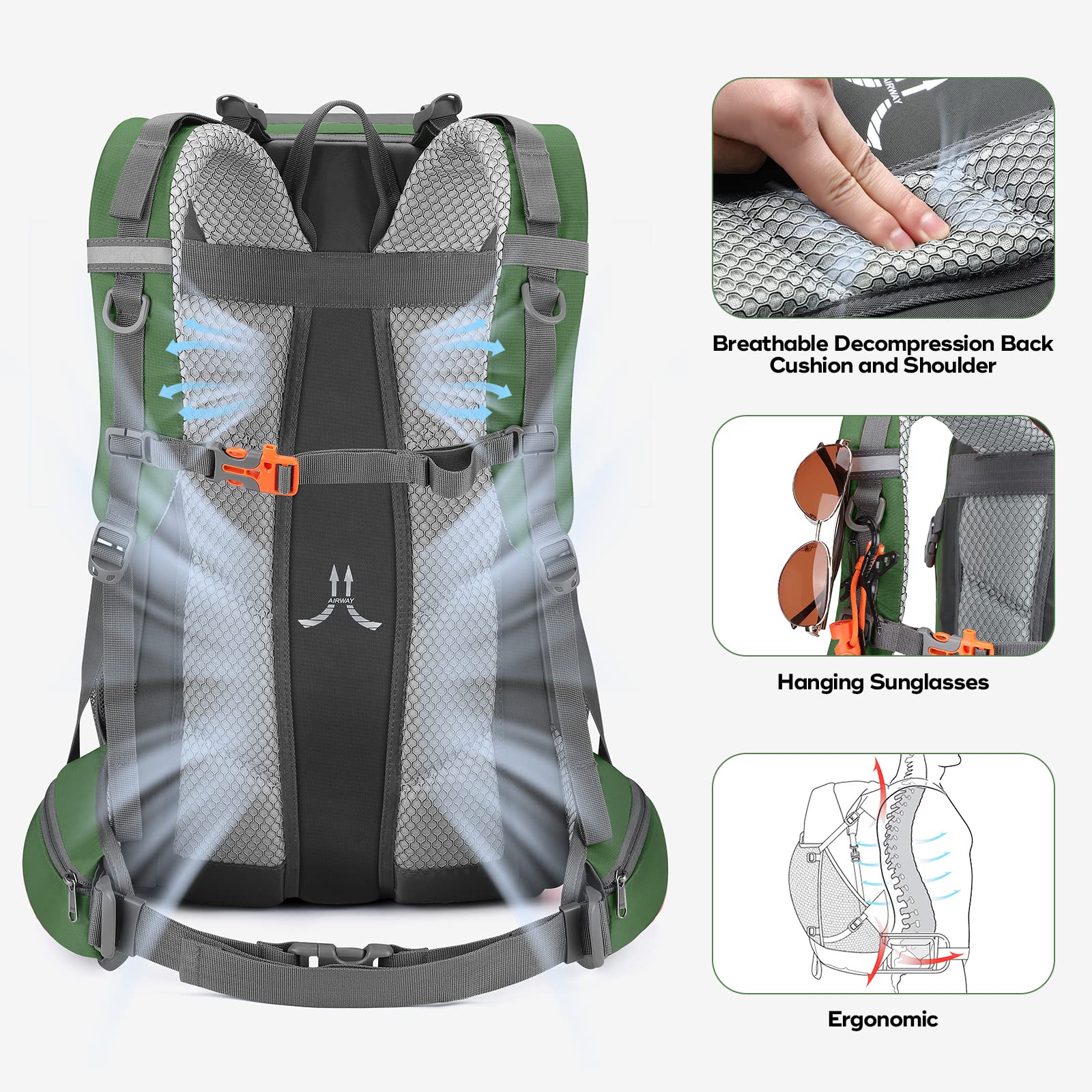Waterproof Hiking Pack with Rain Cover