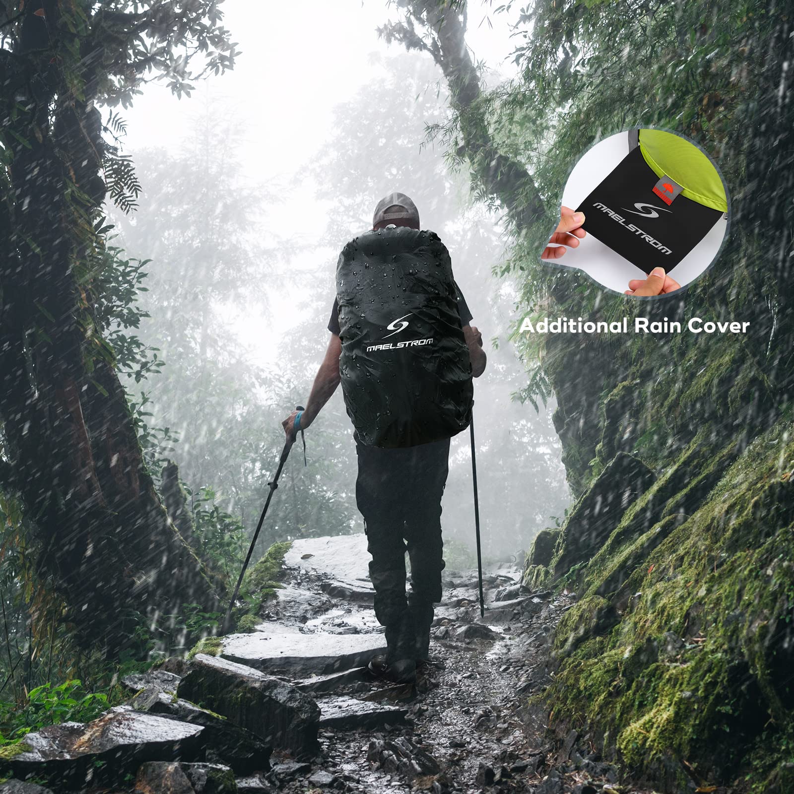 Waterproof Hiking Pack with Rain Cover