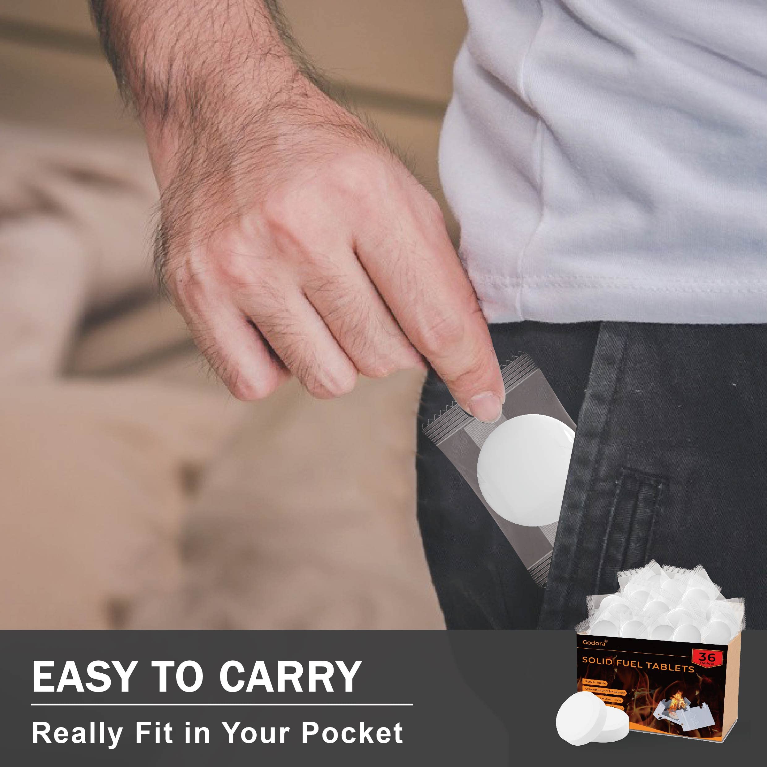 Godora Solid Fuel Tablets - Compact Size, High Energy, Safe and Reliable