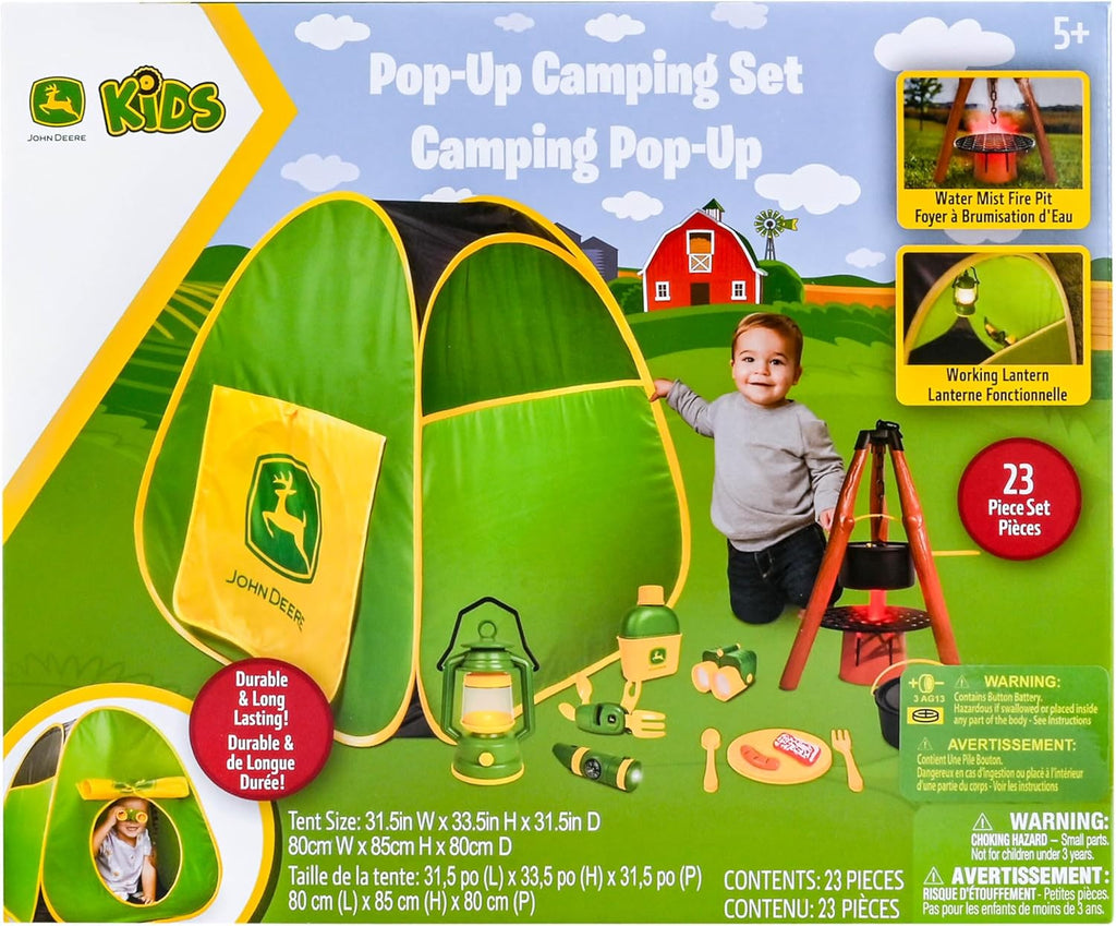 John Deere Pop-Up Camping Tent, 18 Piece Set