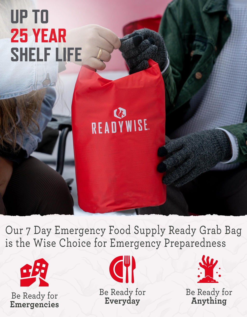 ReadyWise 7 Day Emergency Food Supply – 60 Servings Grab Bag