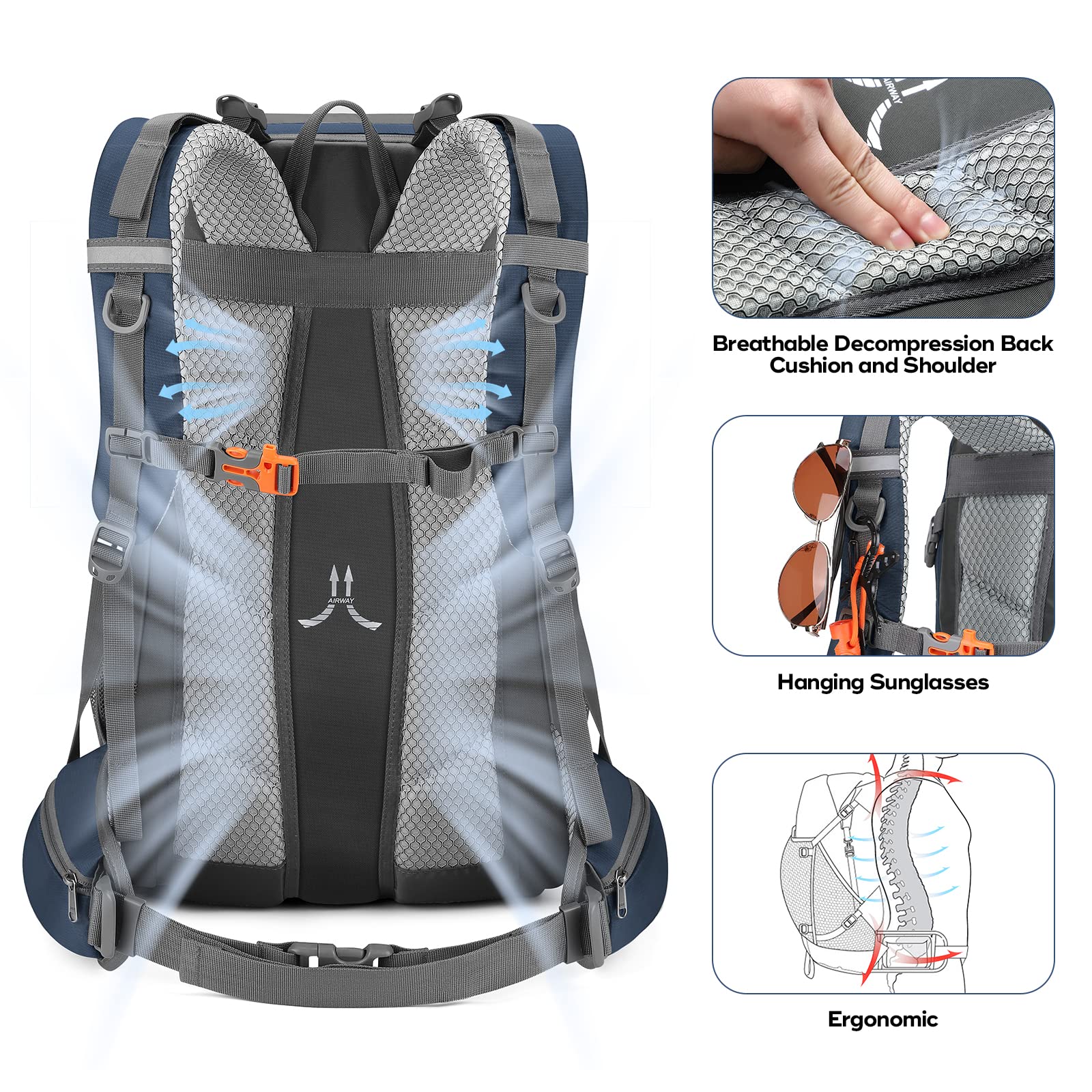 Waterproof Hiking Pack with Rain Cover