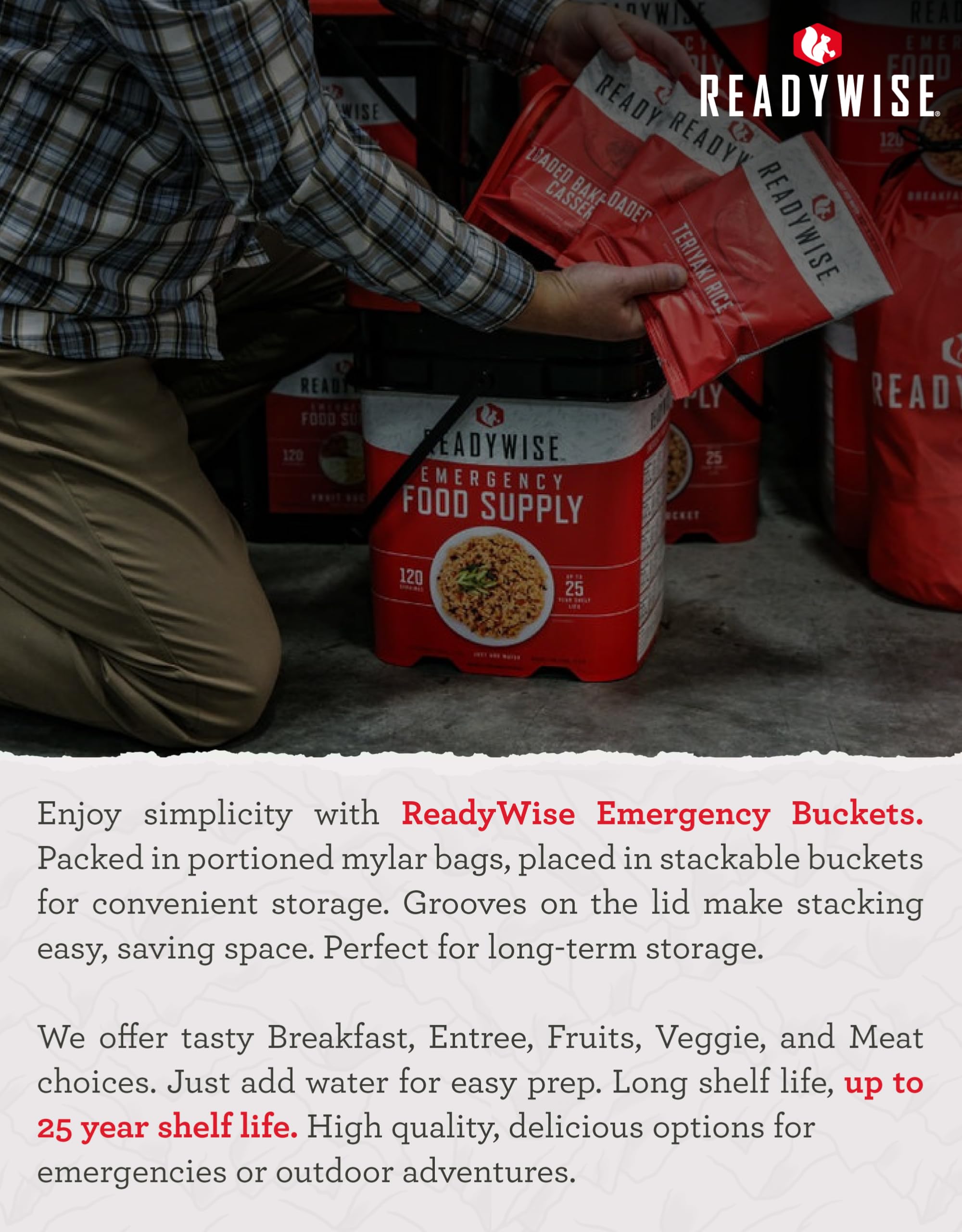 ReadyWise 7 Day Emergency Food Supply – 60 Servings Grab Bag