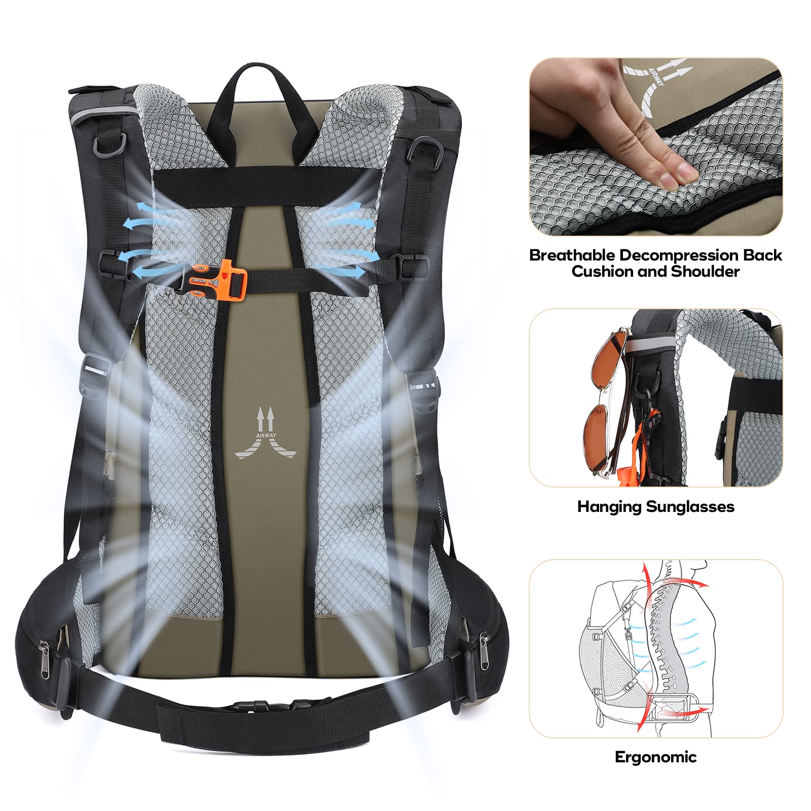 Waterproof Hiking Pack with Rain Cover