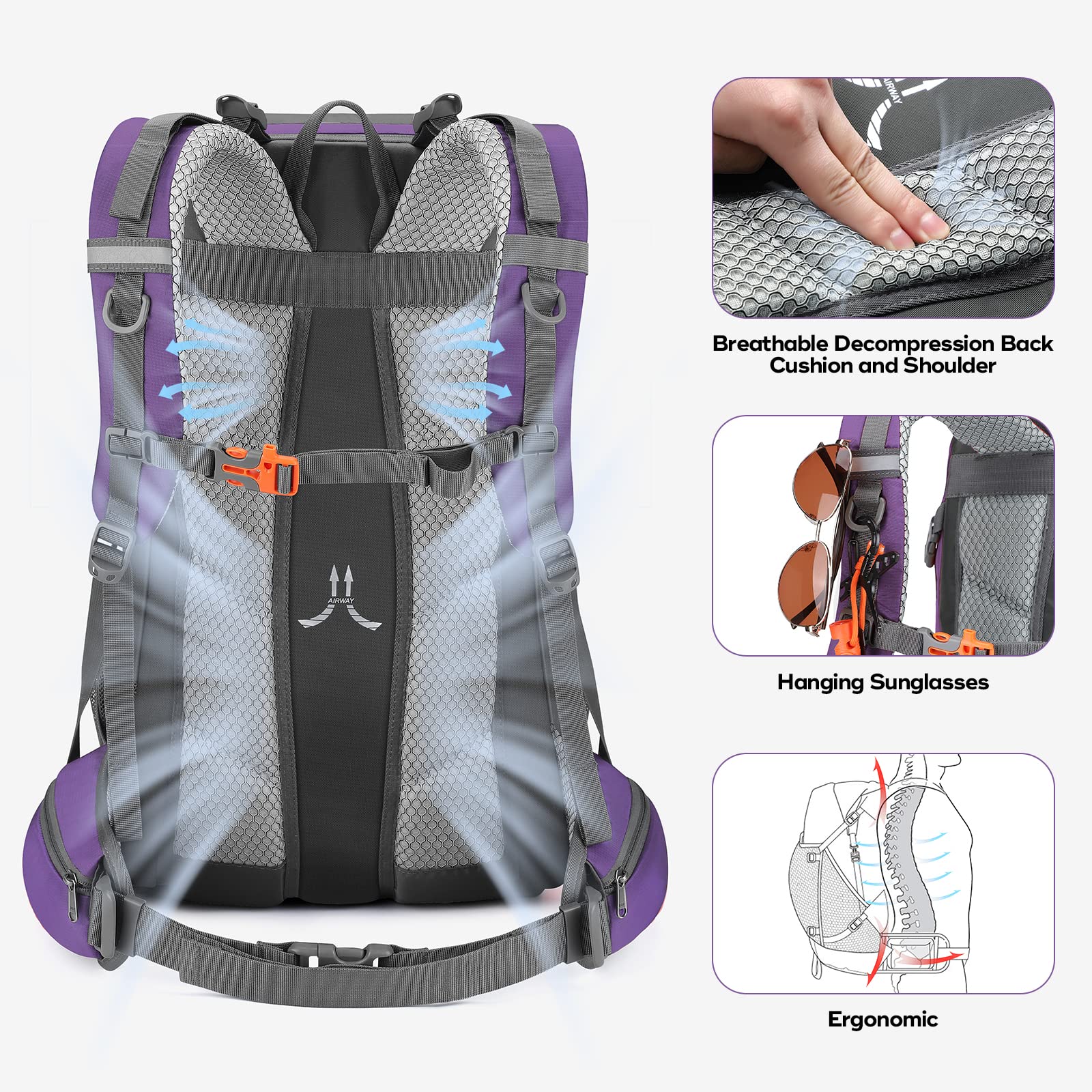 Waterproof Hiking Pack with Rain Cover