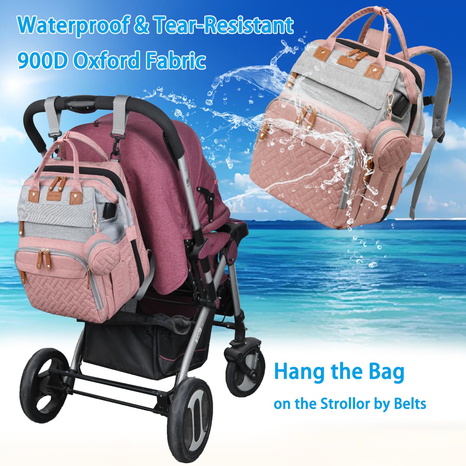 Baby Diaper Bags with Changing Station, Waterproof