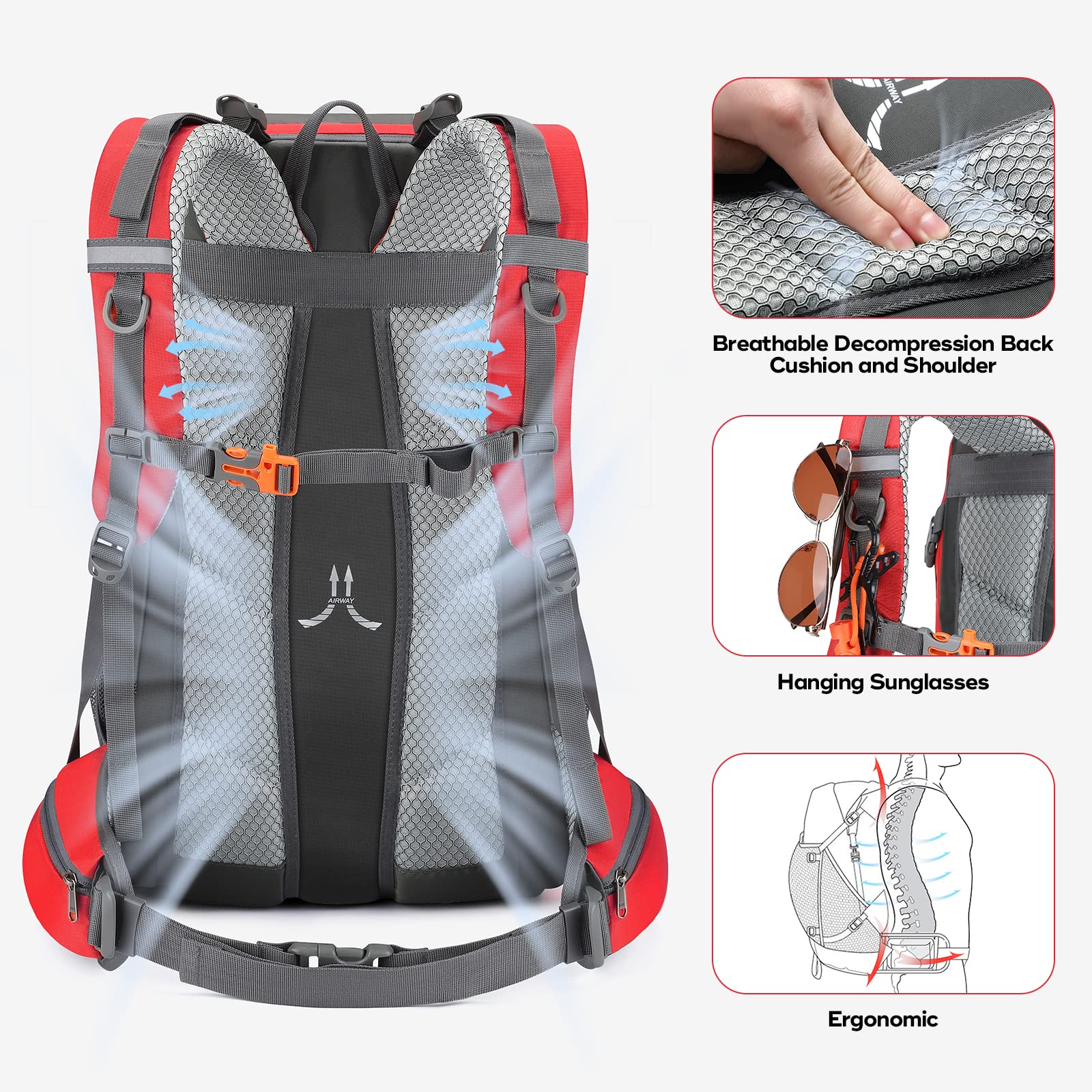 Waterproof Hiking Pack with Rain Cover