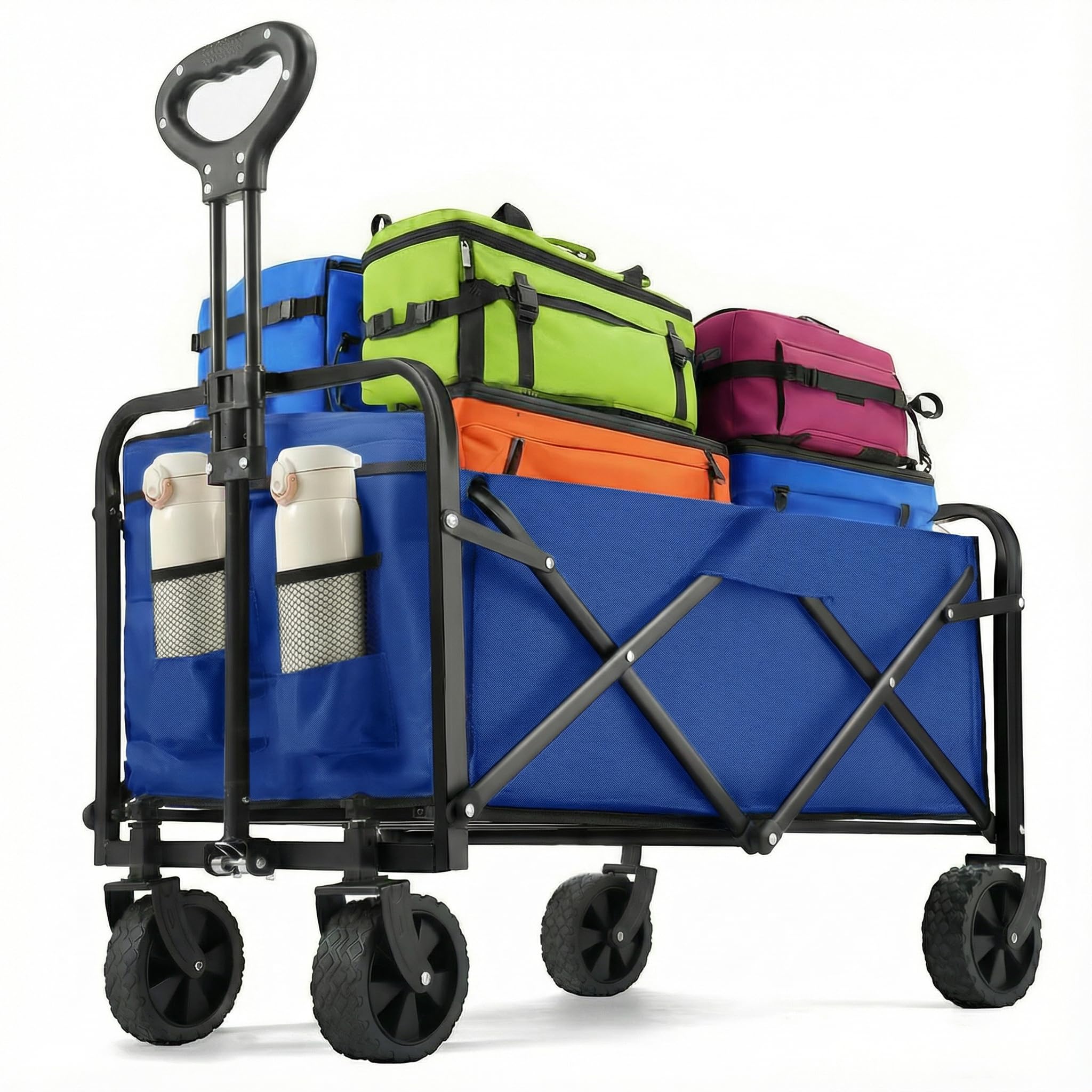 Collapsible Wagon with All-Terrain Wheels & Drink Holders