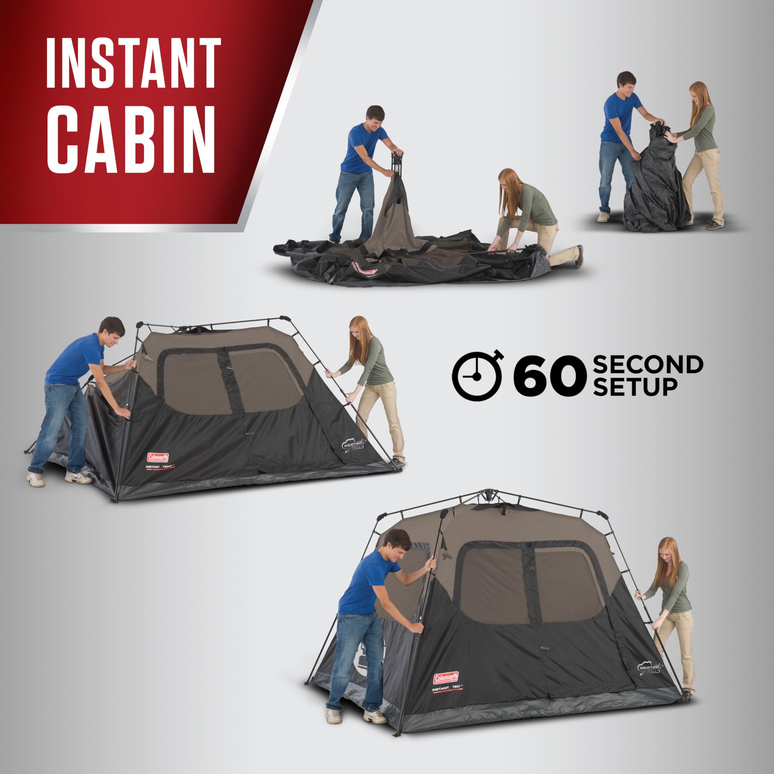 Coleman 4/6/8/10 Person Instant Camping Tent with 1-Minute Setup