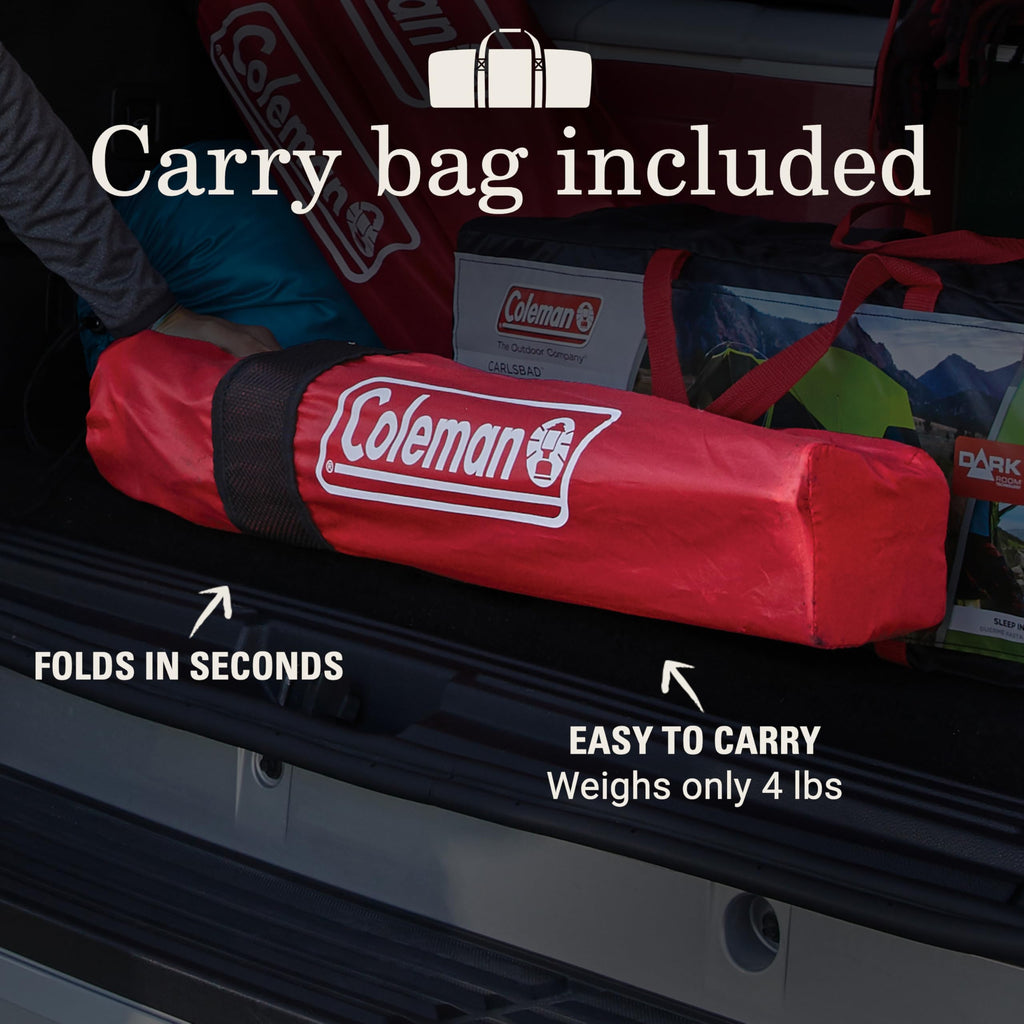 Coleman Broadband Mesh Quad Camping Chair with Carry Bag & Cup Holder, Cooling Mesh Back with Adjustable Arms, Great for Camping, Tailgating, Firepits, Patio, & More