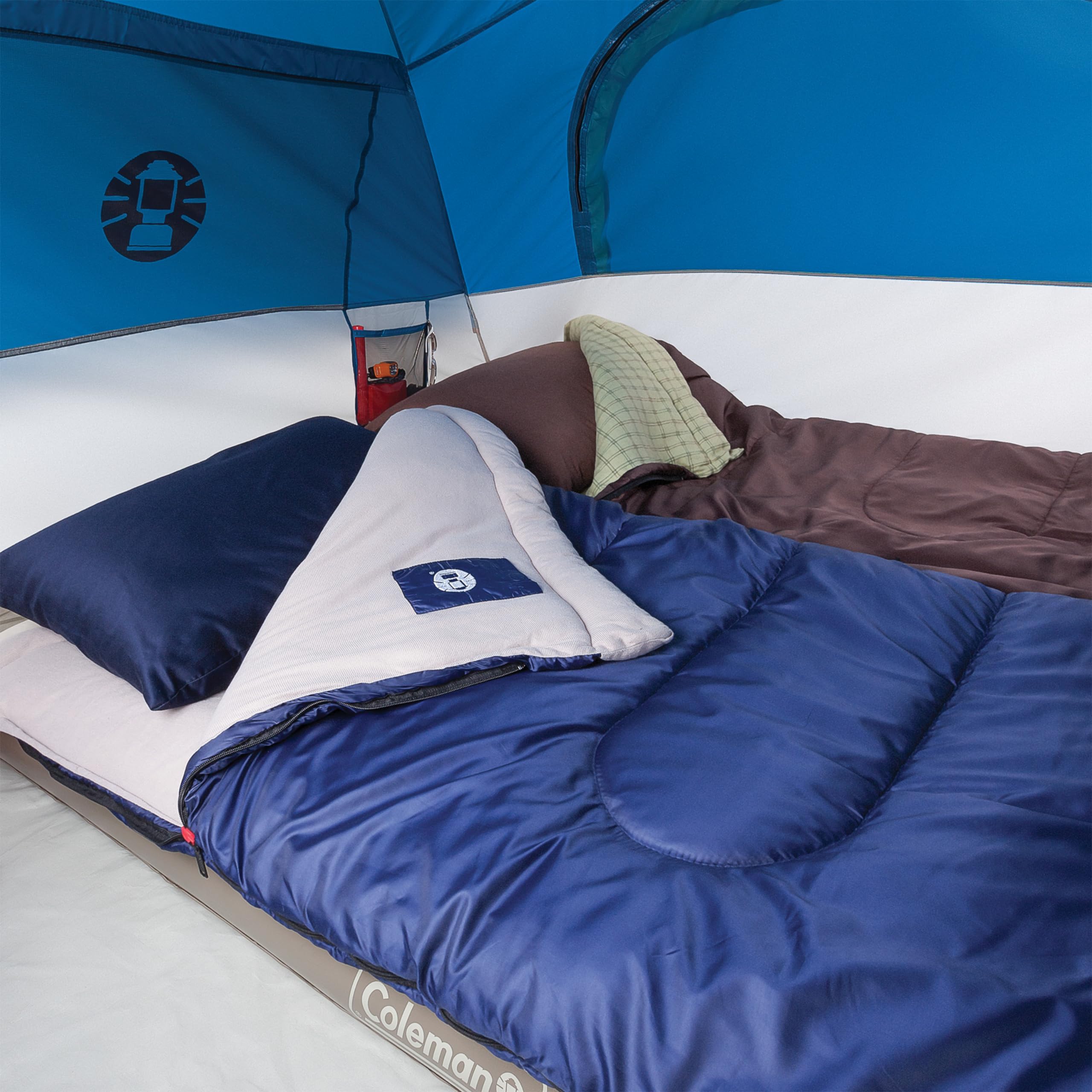 Coleman Brazos 20/30°F Adult Cool-Weather Sleeping Bag with No-Snag Zipper & Stuff Sack, Machine Washable